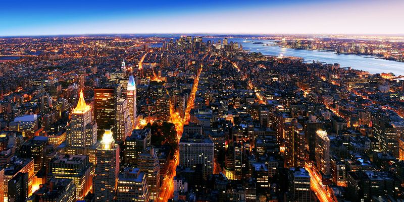 New York City at dusk